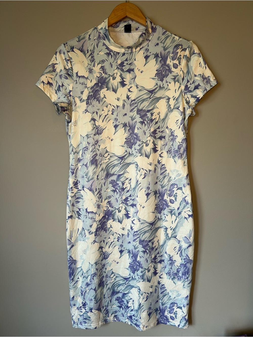 SHEIN White and Lavender Floral Blouse